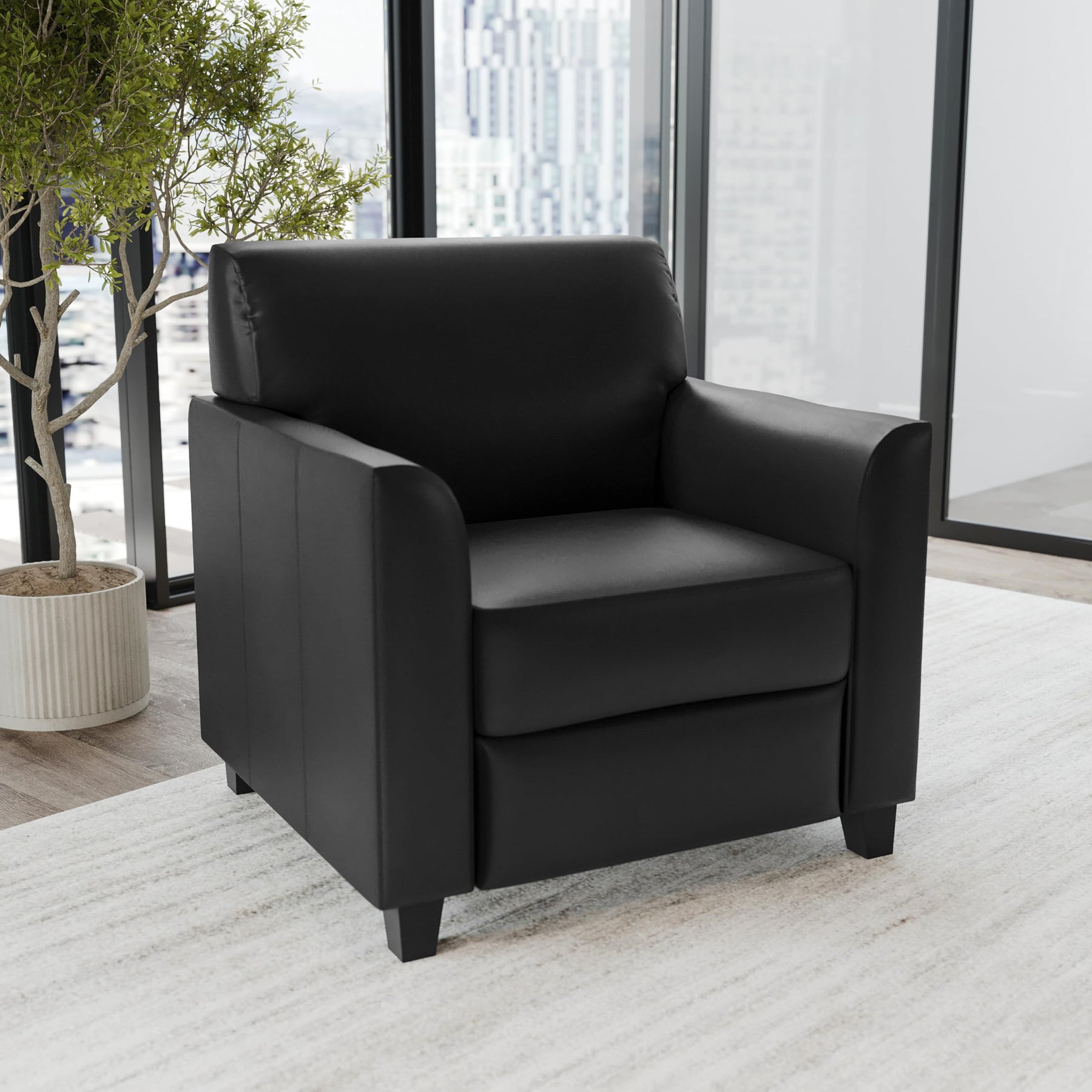 Flash Furniture Hercules LeatherSoft Chair, Black view 2