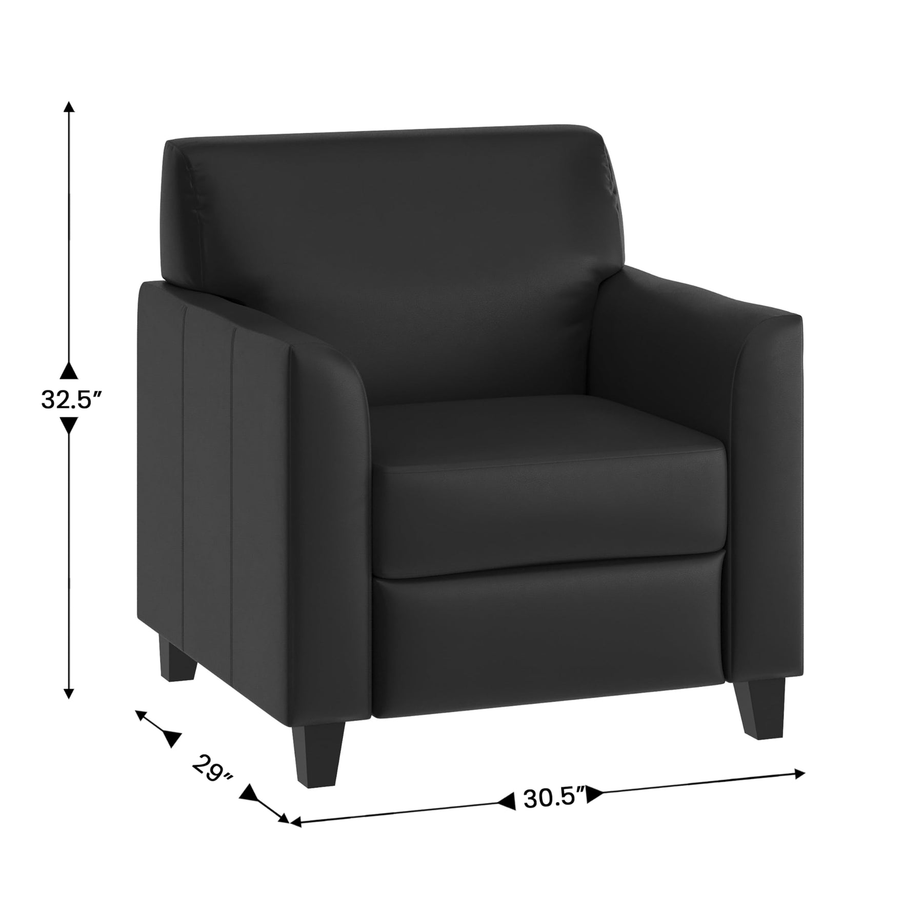 Flash Furniture Hercules LeatherSoft Chair, Black view 4