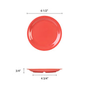 Thunder Group Color orange melamine dinnerware collection 6.5 inch narrow rim round plate, comes in dozen view 2