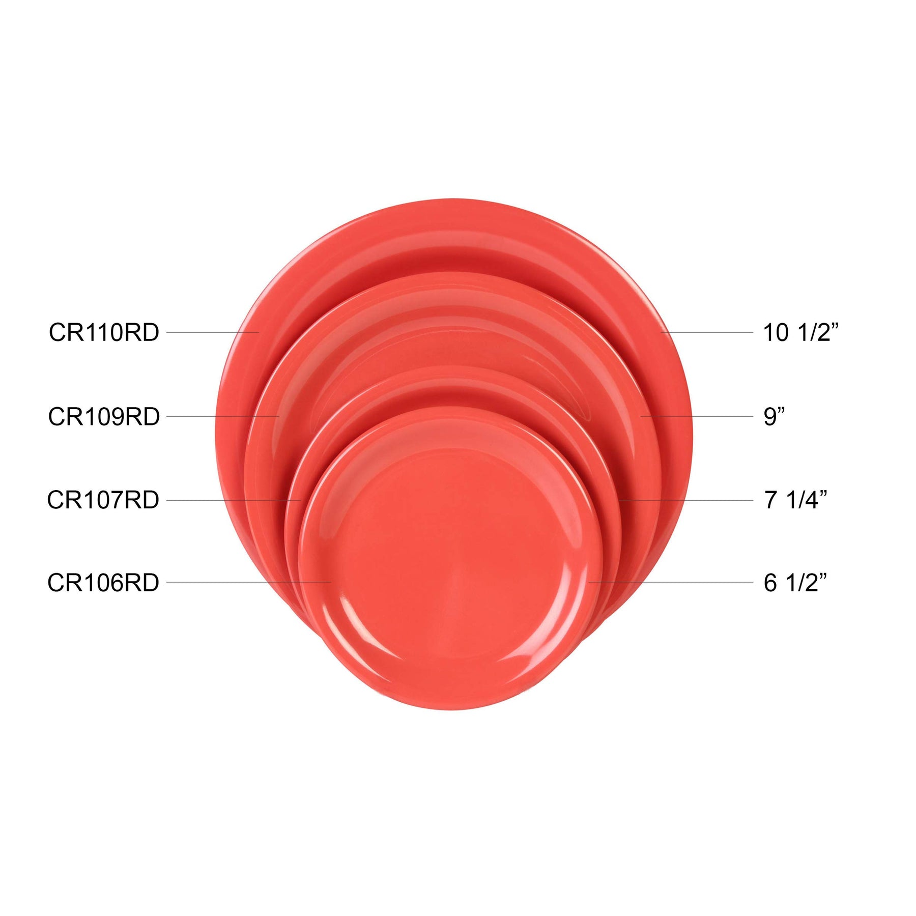 Thunder Group Color orange melamine dinnerware collection 6.5 inch narrow rim round plate, comes in dozen view 5