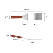 Thunder Group , 4x8-Inch Oversize Blade Turner, Stainless Steel Spatula, Wide Pancake Turner, Steak BBQ Spatula with Wood Handle view 2