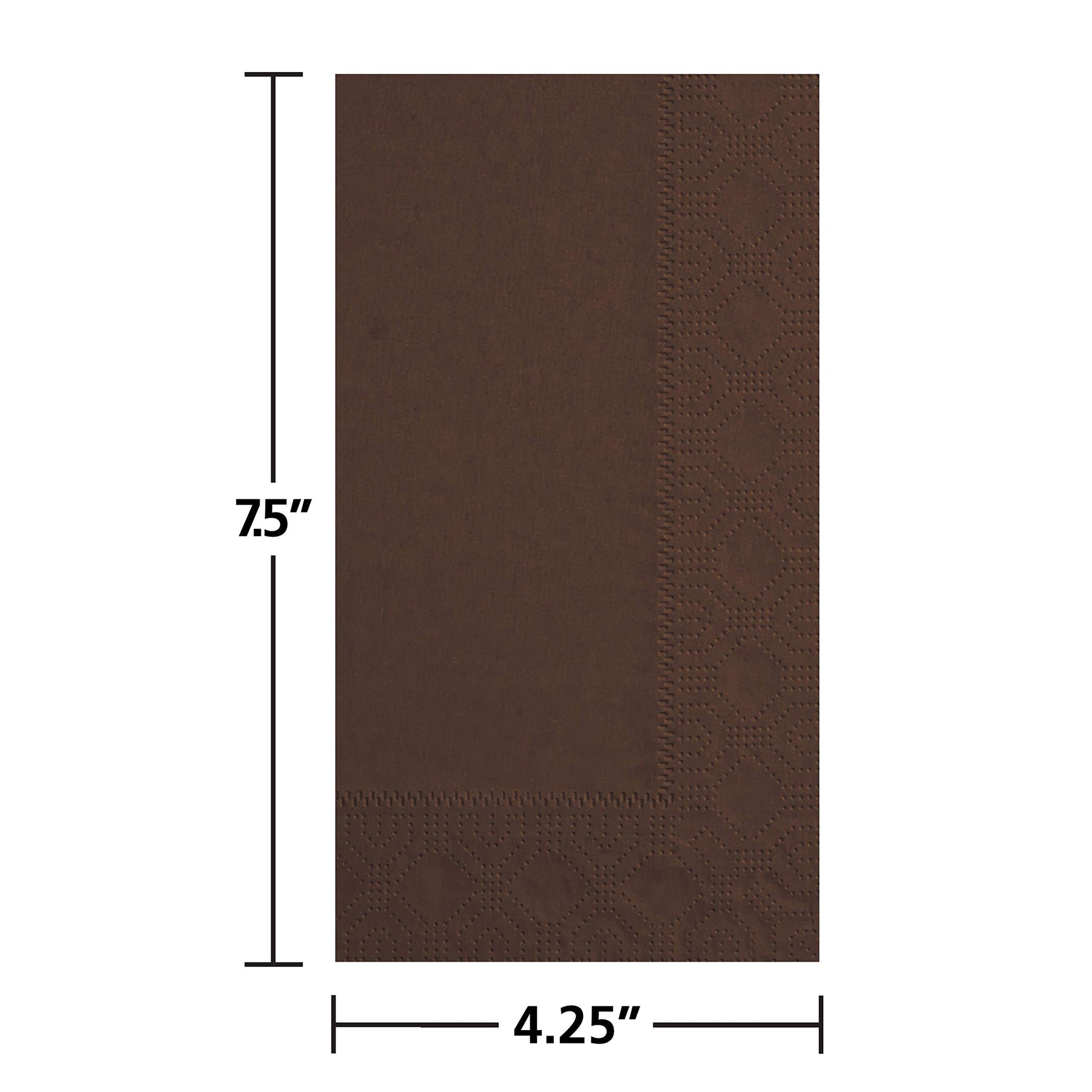 Hoffmaster 180554 Dinner Napkin, Regal Embossed, 2-Ply, 1/8 Fold, 17" Length x 15" Width, Chocolate (8 Packs of 125) view 2