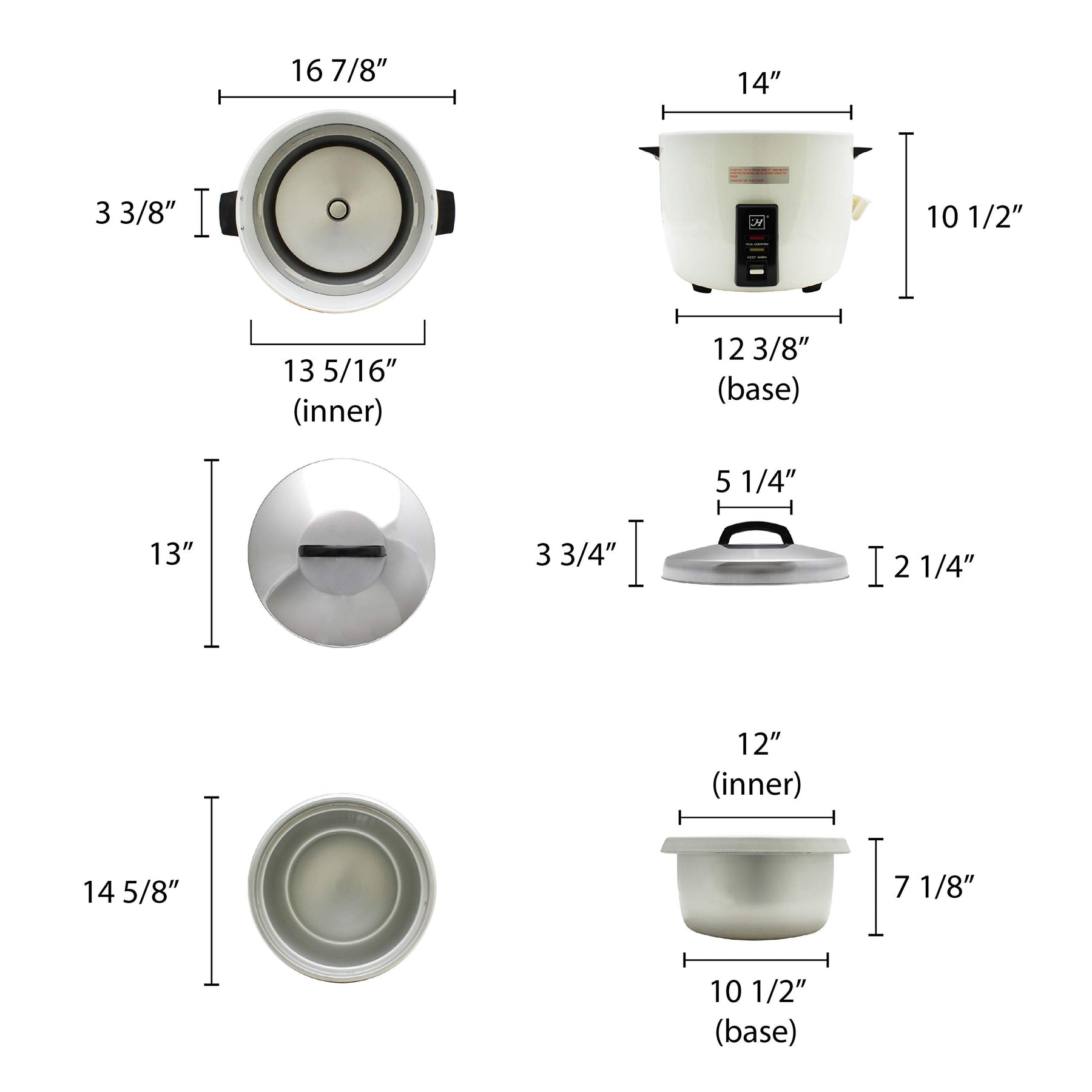 Thunder Group SEJ50000 30-Cup (Uncooked) 60-Cup (Cooked) Rice Cooker/Warmer, White view 2