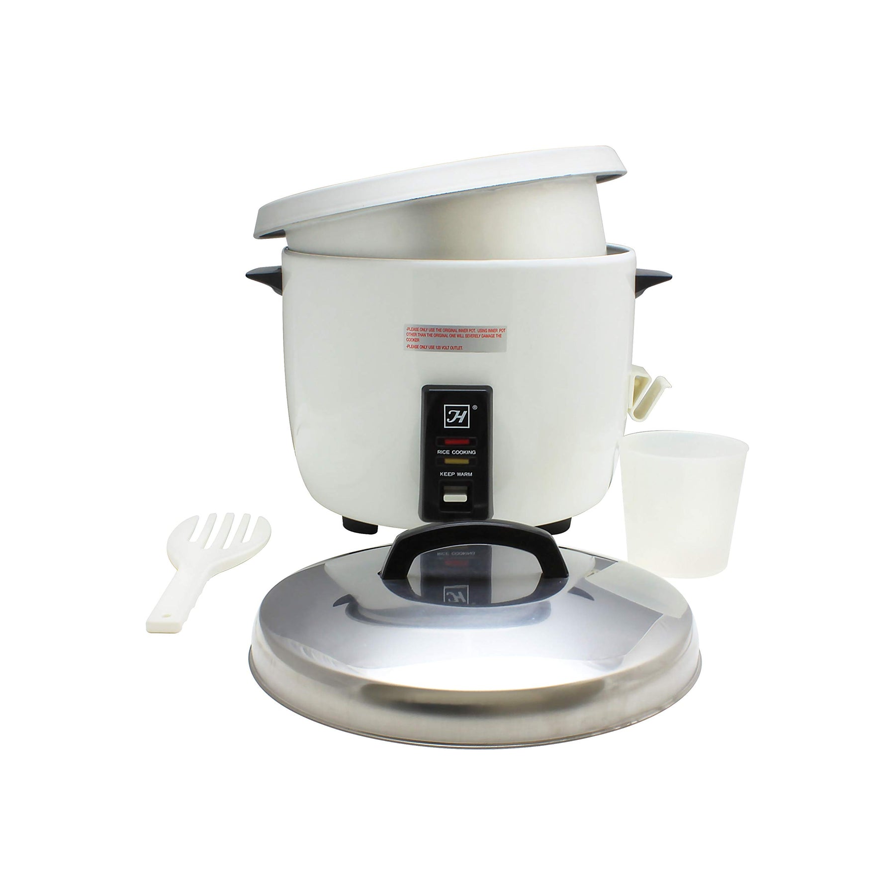 Thunder Group SEJ50000 30-Cup (Uncooked) 60-Cup (Cooked) Rice Cooker/Warmer, White view 3