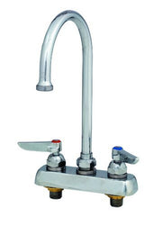 T&S Brass B-1141 Workboard Faucet with Deck Mount, 4-Inch Centers, Swivel Gooseneck and Lever Handles
