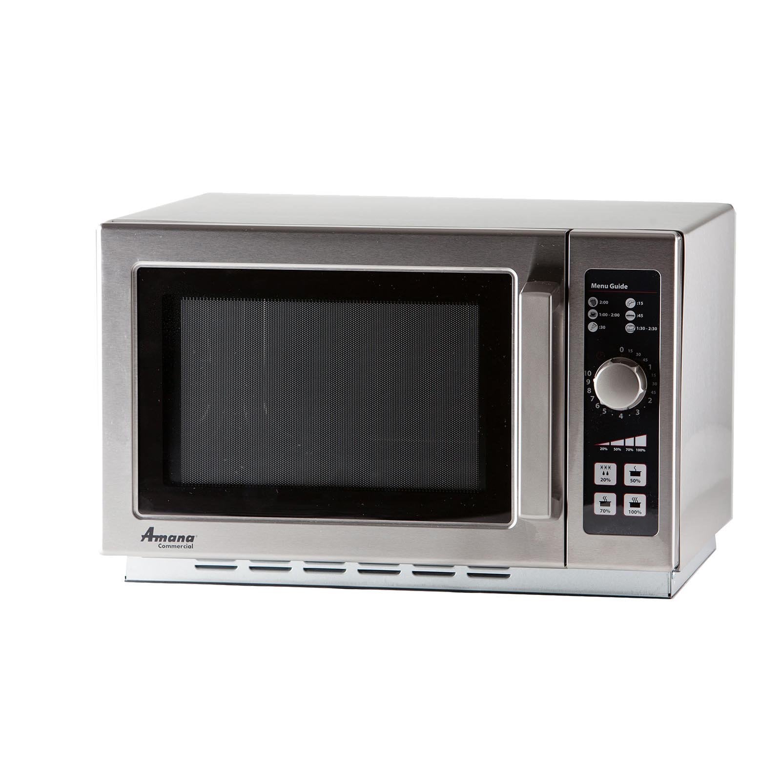 AMANA RCS10DSE Medium-Duty Microwave Oven, 1000W, Countertop, 20 lbs, Stainless Steel