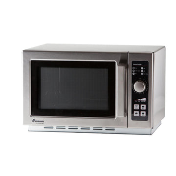 AMANA RCS10DSE Medium-Duty Microwave Oven, 1000W, Countertop, 20 lbs, Stainless Steel