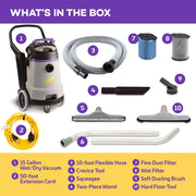 ProTeam Wet Dry Vacuums, ProGuard 15, 15-Gallon Commercial Wet Dry Vacuum Cleaner with Tool Kit view 2
