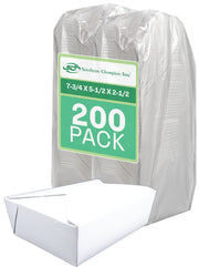 SCT ChampPak Retro Carryout Boxes, #3, 7.75 x 5.5 x 2.5, White, Paper, 200/Carton