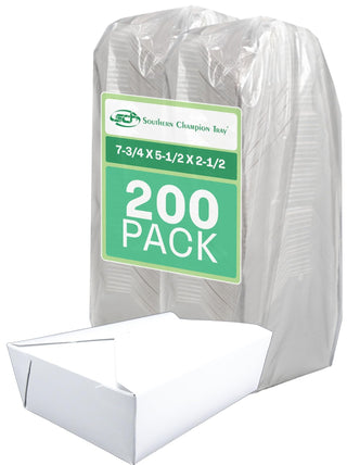 SCT ChampPak Retro Carryout Boxes, #3, 7.75 x 5.5 x 2.5, White, Paper, 200/Carton