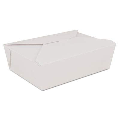 SCT ChampPak Retro Carryout Boxes, #3, 7.75 x 5.5 x 2.5, White, Paper, 200/Carton view 4
