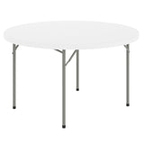 Flash Furniture 4 ft Plastic Round Folding Table, Granite White