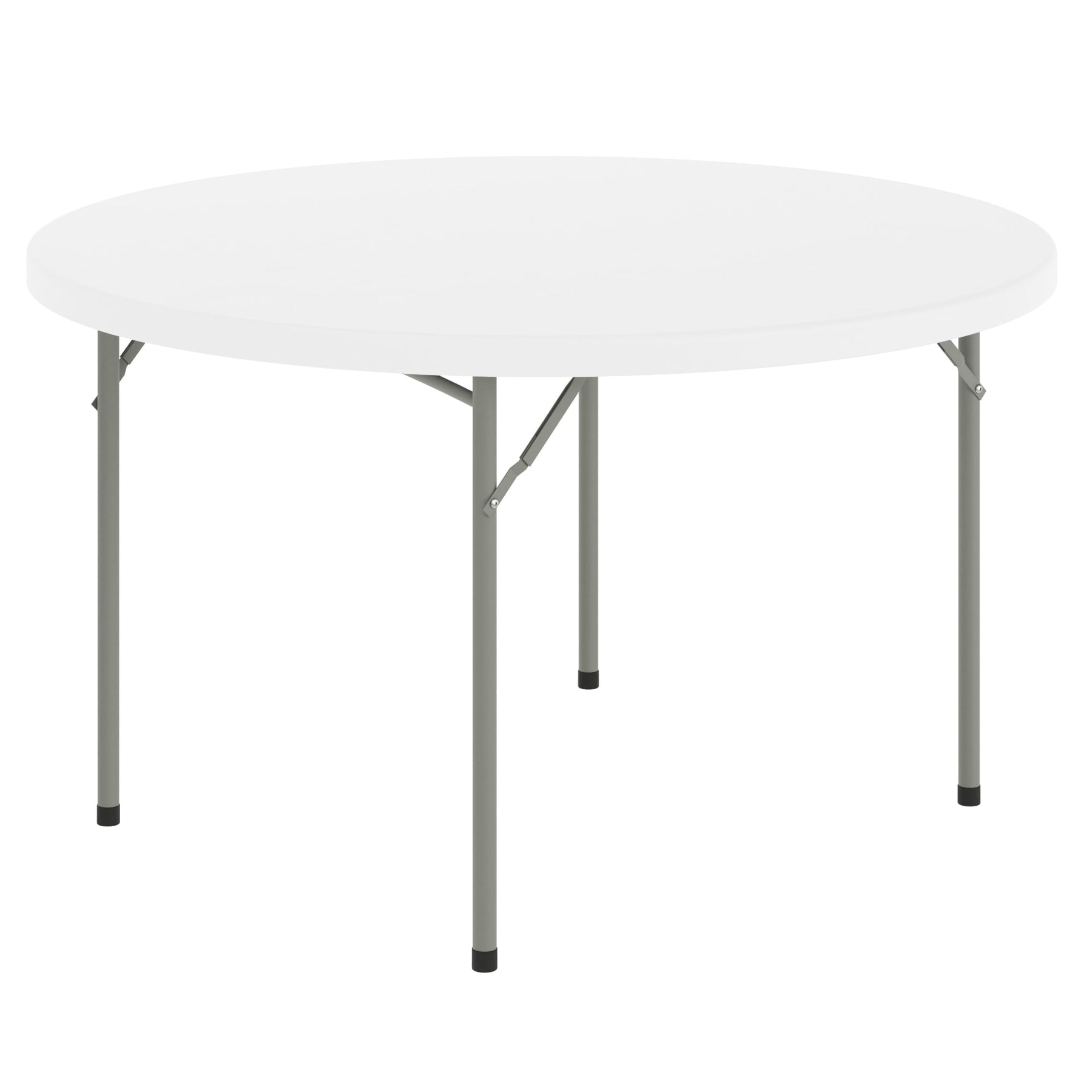 Flash Furniture 4 ft Plastic Round Folding Table, Granite White