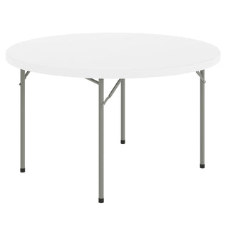 Flash Furniture 4 ft Plastic Round Folding Table, Granite White