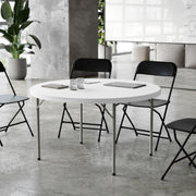 Flash Furniture 4 ft Plastic Round Folding Table, Granite White view 2