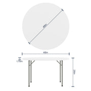 Flash Furniture 4 ft Plastic Round Folding Table, Granite White view 5