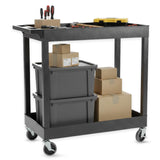 Luxor 32" x 18" Tub Storage Cart 2 Shelves - Black, (EC11-B)