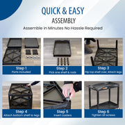 Luxor 32" x 18" Tub Storage Cart 2 Shelves - Black, (EC11-B) view 8