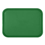 Thunder Group 10.5" x 13.63" rectangular plastic fast food tray, green, comes in each
