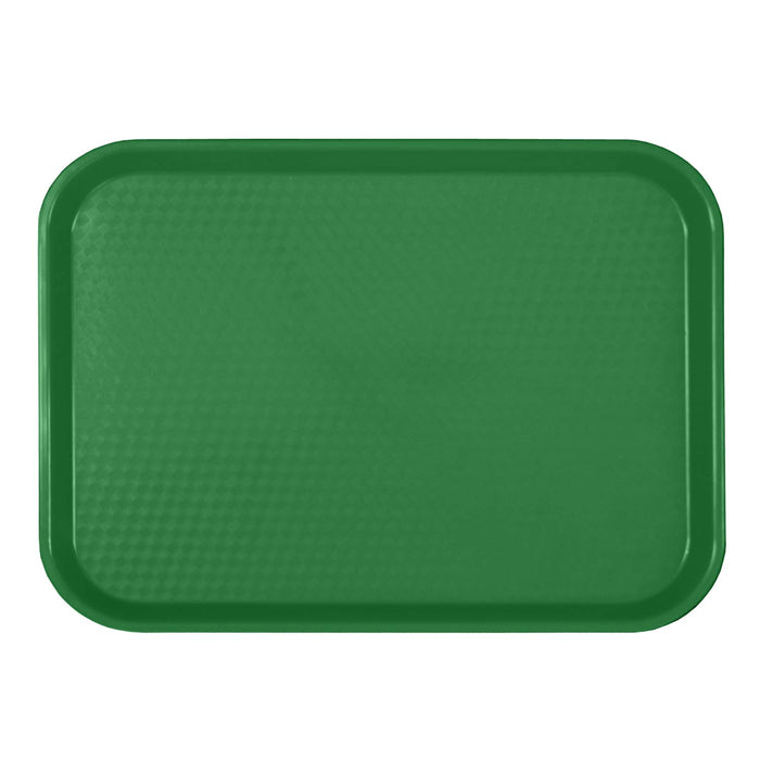 Thunder Group 10.5" x 13.63" rectangular plastic fast food tray, green, comes in each