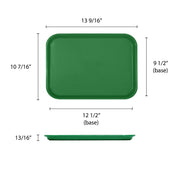 Thunder Group 10.5" x 13.63" rectangular plastic fast food tray, green, comes in each view 2