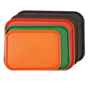 Thunder Group 10.5" x 13.63" rectangular plastic fast food tray, green, comes in each view 3