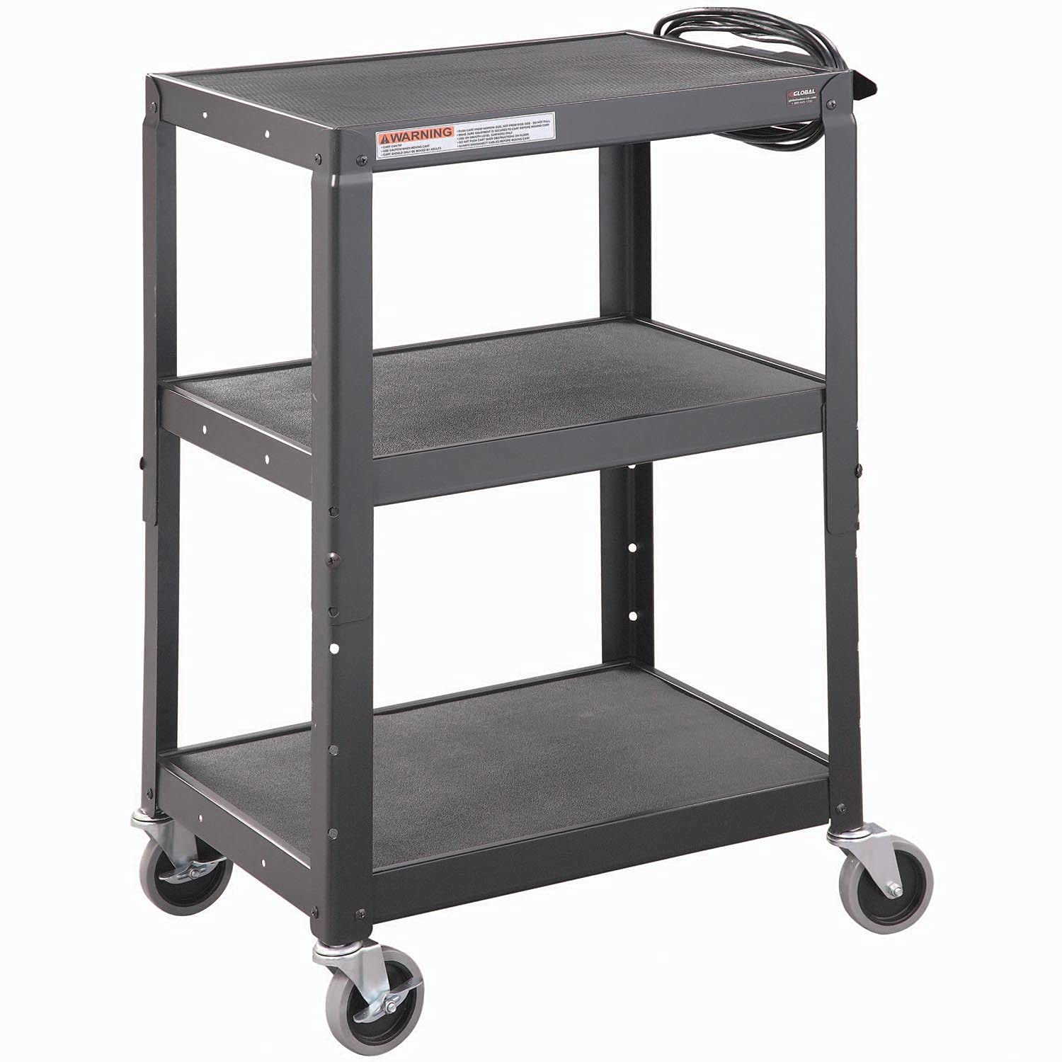 Global Industrial Steel Audio Visual & Instrument Cart - Black