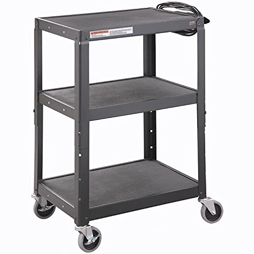 Global Industrial Steel Audio Visual & Instrument Cart - Black view 2