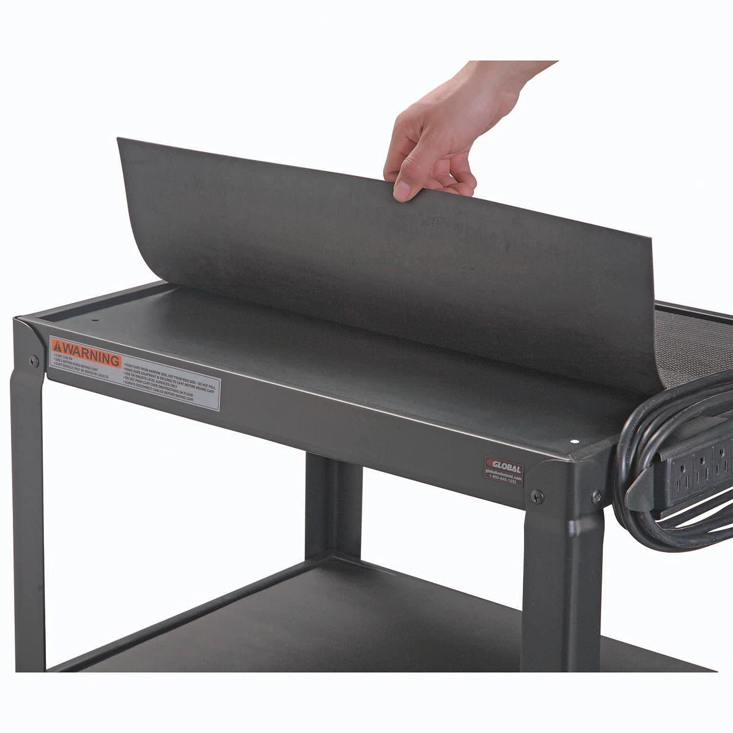 Global Industrial Steel Audio Visual & Instrument Cart - Black view 7
