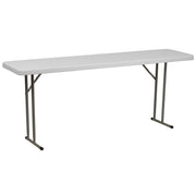 Flash Furniture 6 ft Plastic Folding Table, Granite White, 10-Pack
