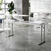 Flash Furniture 6 ft Plastic Folding Table, Granite White, 10-Pack view 6