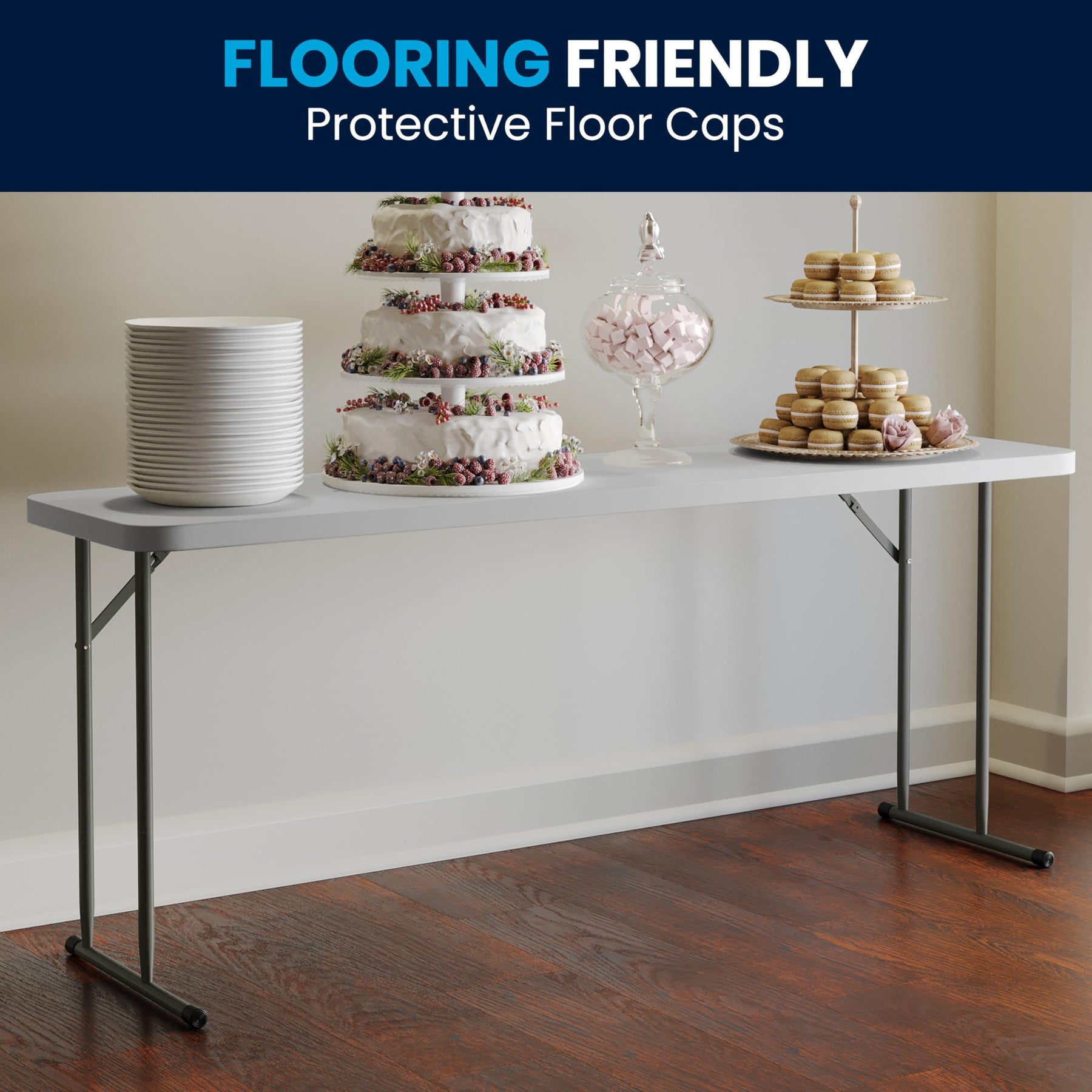 Flash Furniture 6 ft Plastic Folding Table, Granite White, 10-Pack view 8