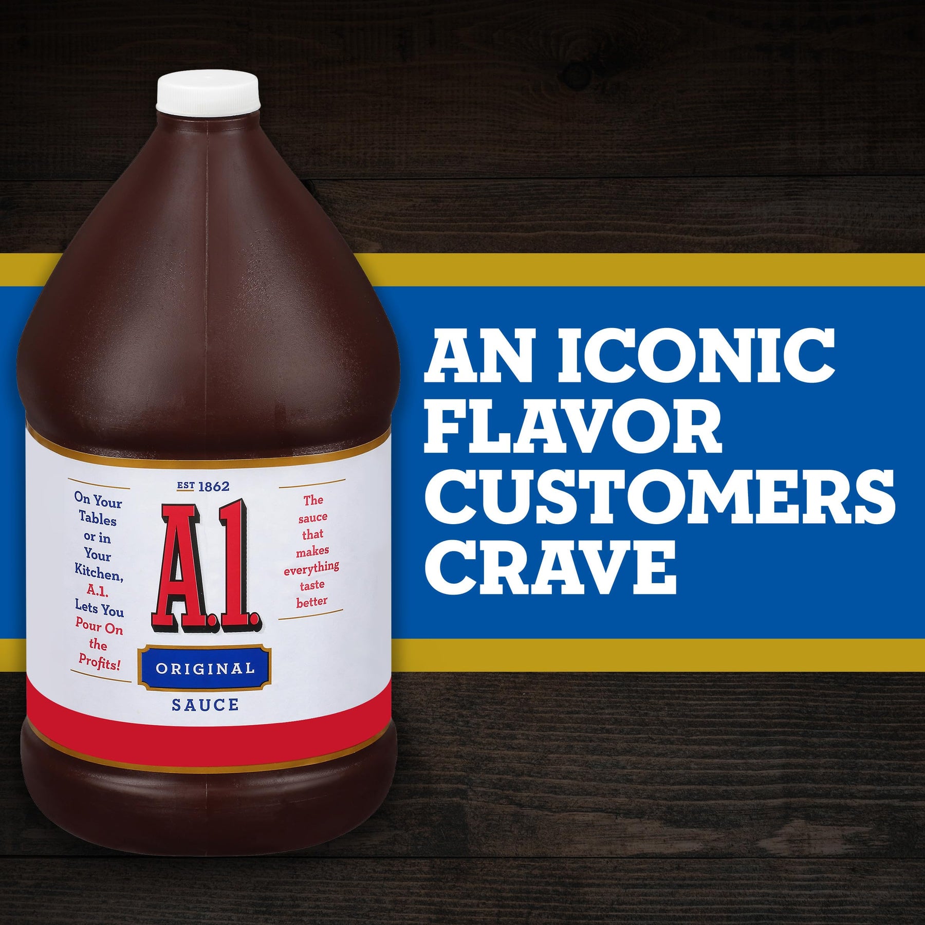 A.1. Original Steak Sauce, 1 Gallon Jug (128 Fl Oz, Pack of 2) - Bulk Kosher and Gluten-Free Savory Sauce view 3