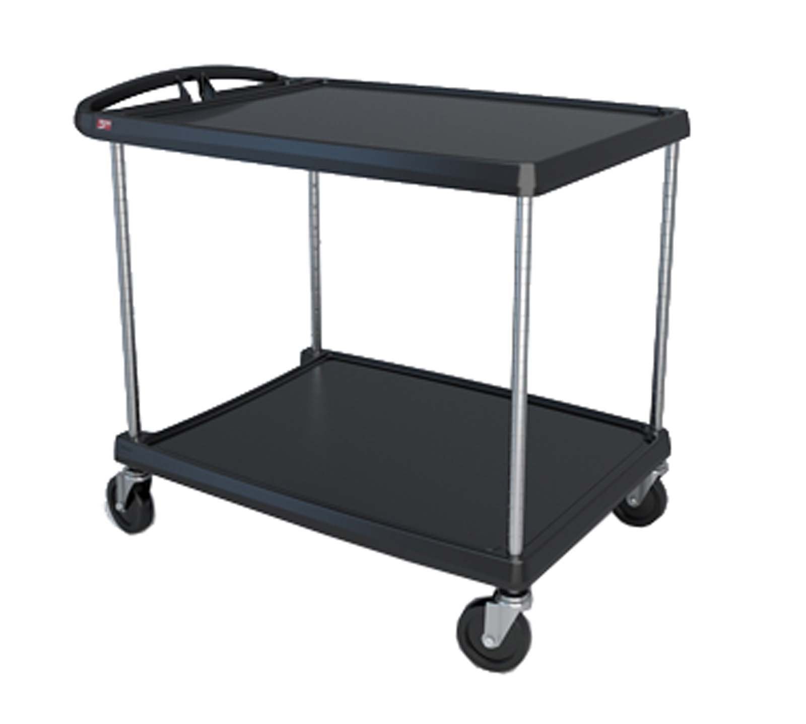 METRO MY2636-25BL myCart Series Black Polymer Utility Cart, 2 Shelf, 36.63 X 40.25 X 27.69-Inch