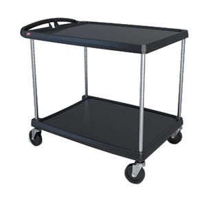 METRO MY2636-25BL myCart Series Black Polymer Utility Cart, 2 Shelf, 36.63 X 40.25 X 27.69-Inch