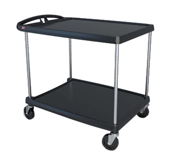 METRO MY2636-25BL myCart Series Black Polymer Utility Cart, 2 Shelf, 36.63 X 40.25 X 27.69-Inch