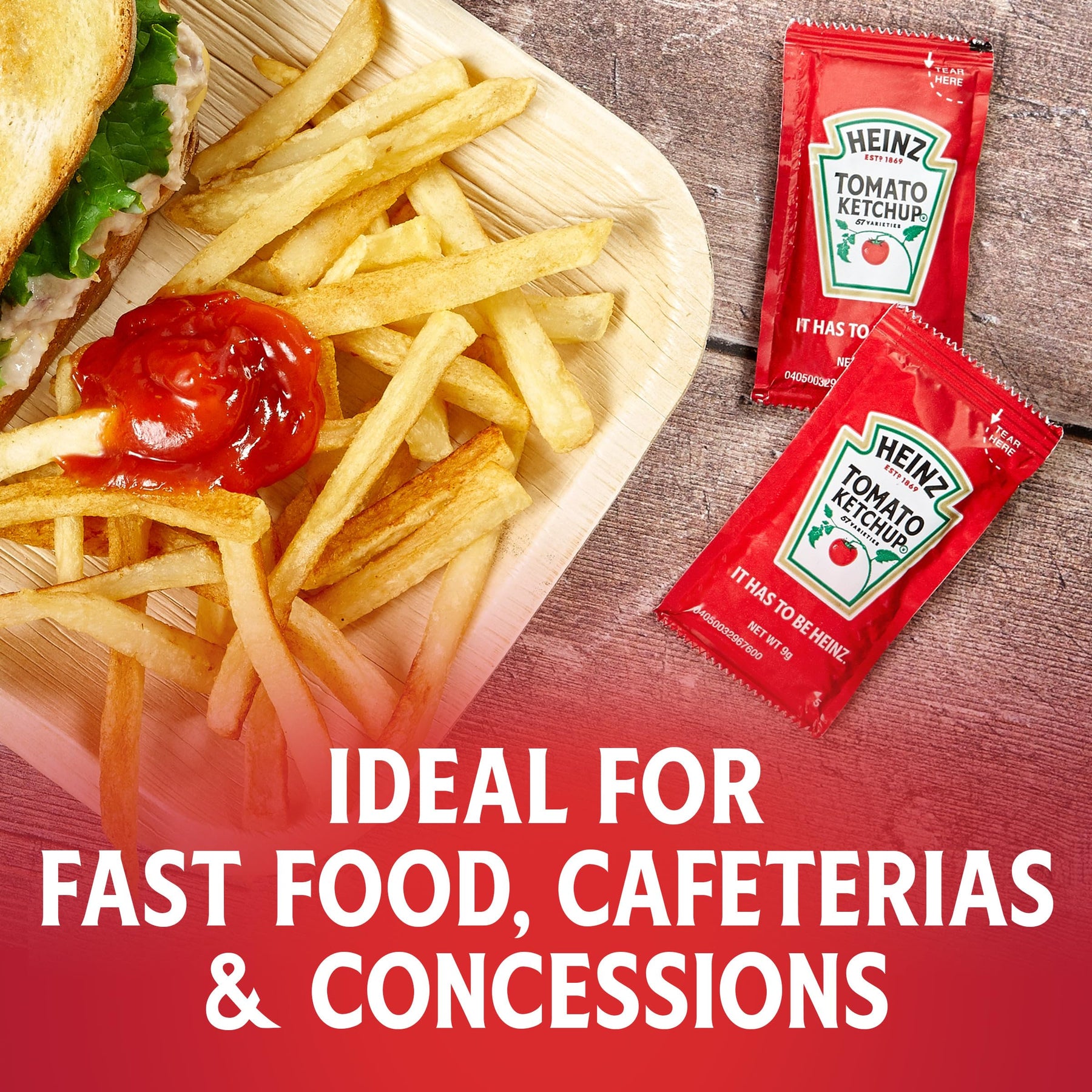 Heinz Tomato Ketchup, 1000 Single Serve Packets, 9 g view 2