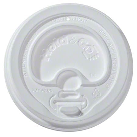 International Paper LHDN-16 Polystrene Hold&Go Dome Lock-Back Hot Cup Lid, 12-Ounce to 20-Ounce, White (12 Packs of 100)