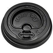 International Paper LHDNB-16 Polystrene Hold&Go Dome Lock-Back Hot Cup Lid, 12-Ounce to 20-Ounce, Black (12 Packs of 100)