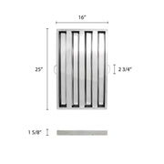 Thunder Group Hood filter 16" x 25", stainless steel, comes in each view 2