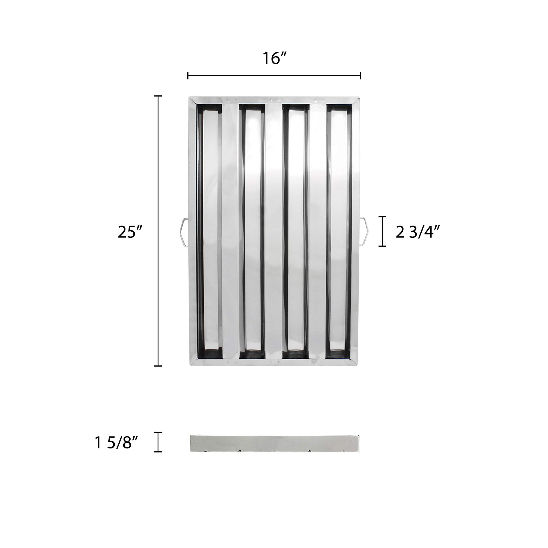 Thunder Group Hood filter 16" x 25", stainless steel, comes in each view 2