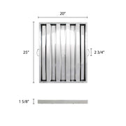 Thunder Group Hood filter 20" x 25", stainless steel, comes in each view 2
