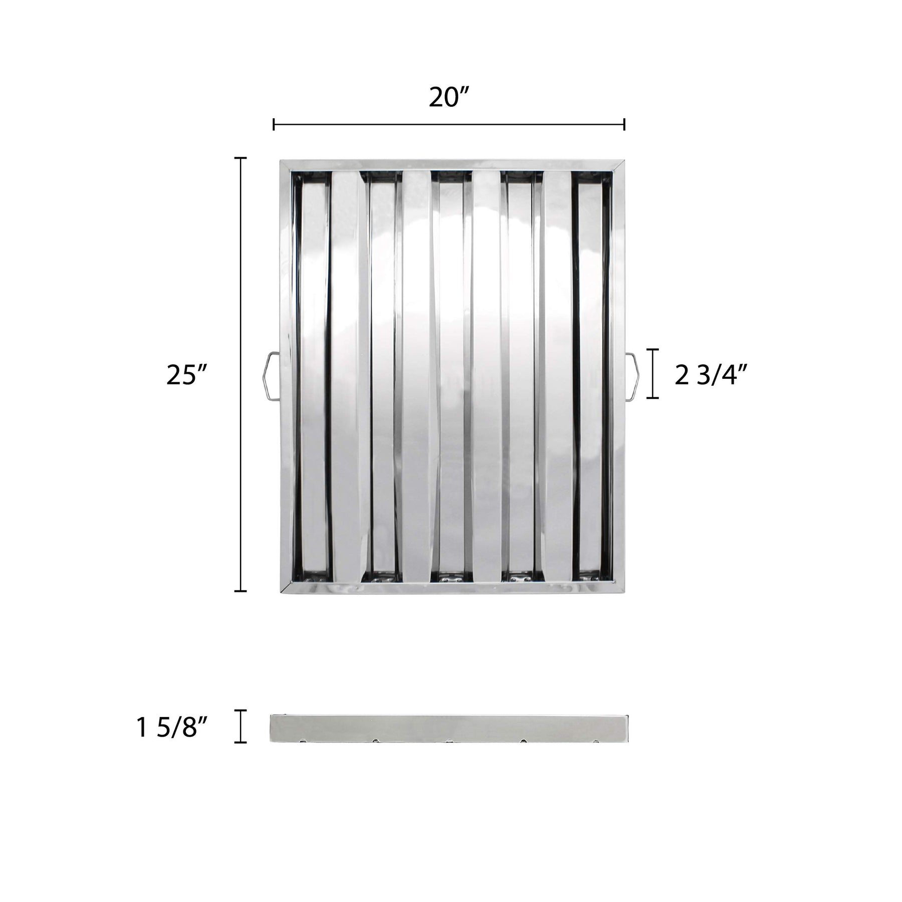 Thunder Group Hood filter 20" x 25", stainless steel, comes in each view 2