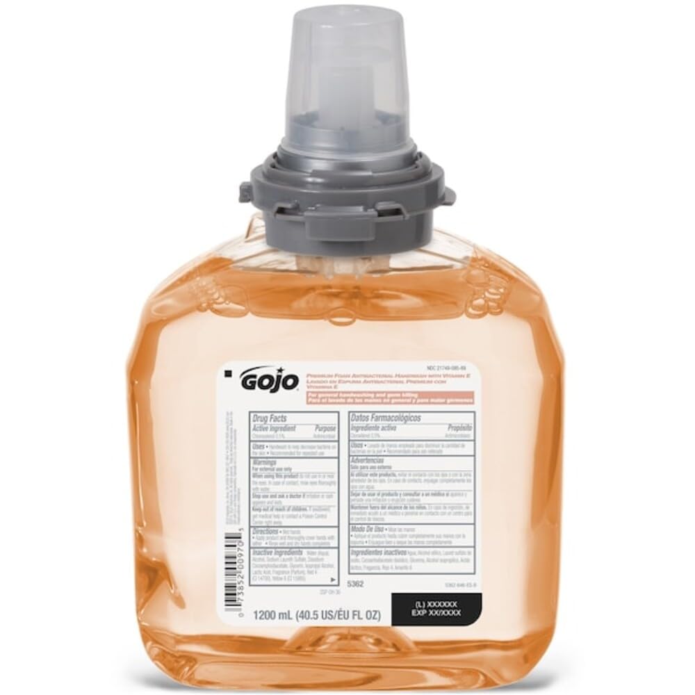 Gojo Hand Soap, Antibacterial, Foam, 1200 ml, Fruit Fragance, PK2 5362-02 - 1 Each