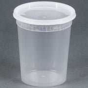 Kari-Out TD40032 32 oz. Microwavable Translucent Plastic Deli Container with Lid - 240 / Case