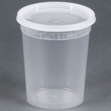 Kari-Out TD40032 32 oz. Microwavable Translucent Plastic Deli Container with Lid - 240 / Case