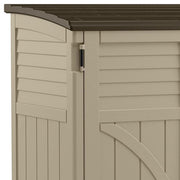 Suncast Horizontal Shed, Compact Outdoor Storage System, 34 Cu. Ft. Capacity, Sand & Slate - Lockable Multi-Wall Resin Organizer for Garbage Cans, Garden Tools, Bins, Bikes and Yard Equipment view 5