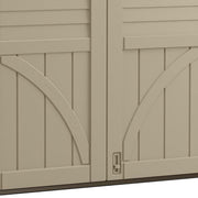 Suncast Horizontal Shed, Compact Outdoor Storage System, 34 Cu. Ft. Capacity, Sand & Slate - Lockable Multi-Wall Resin Organizer for Garbage Cans, Garden Tools, Bins, Bikes and Yard Equipment view 8