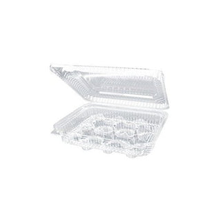 12 Count Clear Plastic Mini Cupcake/Muffin Container - 350 per case LBH7212 DFI