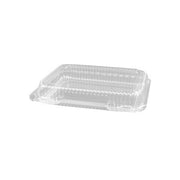 Detroit Forming LBH-661 Clear OPS Plastic Square Hinged Locking Lid Food Container 9 x 7 x 2 Inches | 350/Case